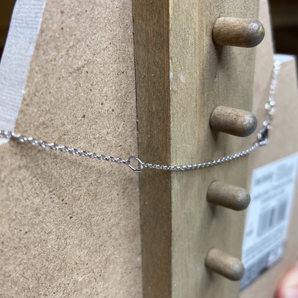 Silver Rhinestone Mother Of Pearl Circular Adjustable Necklace - Picture 5 of 7